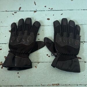Motocycle Size XL  Black Leather & Mesh Motorcycle Gloves